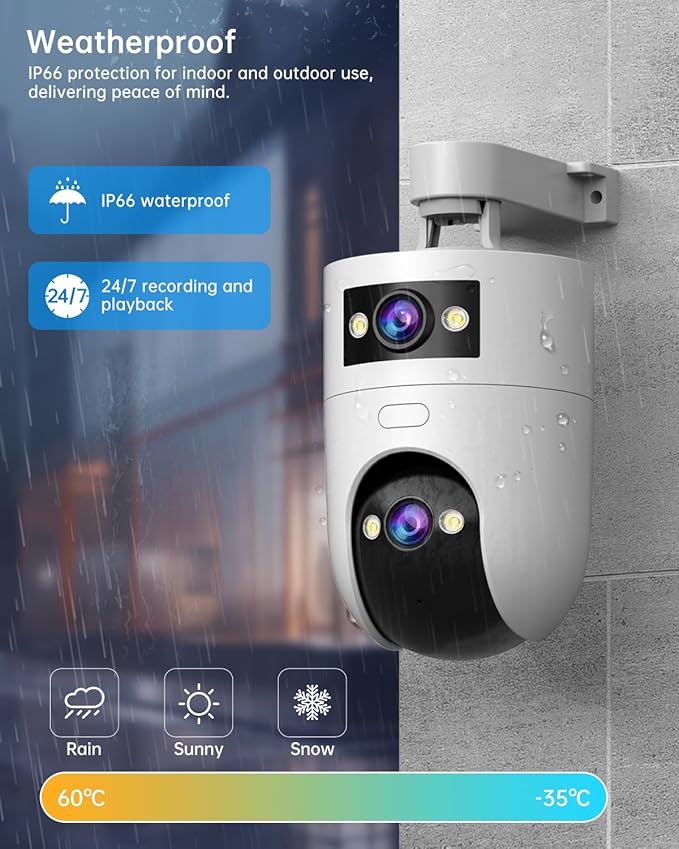 2K Indoor Cameras for Home Security, Dual-Lens Security Camera 360° PTZ for - Image 7