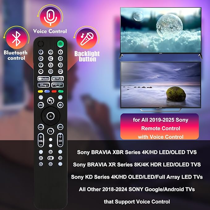 Universal Backlit Remote for Sony TV, Replacement Remote for Bravia XR/XBR/KD - Image 3