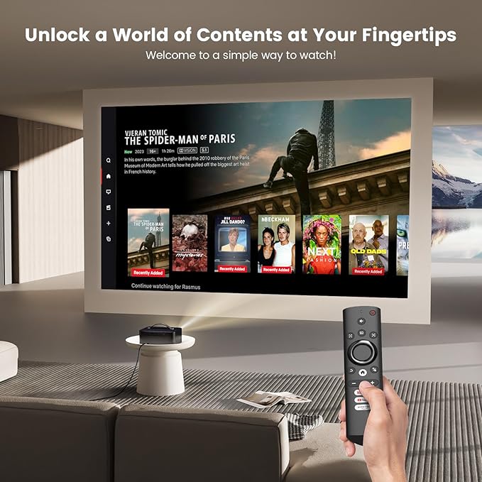 Outdoor-Projector-4K with Wifi6 and Bluetooth, Smart TV OS & DoIby, Portable - Image 3