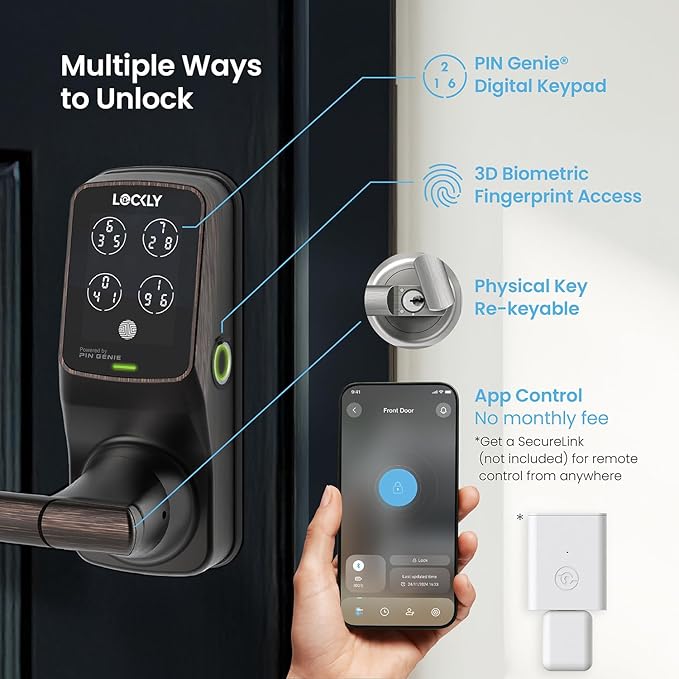 Lockly Secure Plus Bluetooth Smart Door Lock, Keyless Entry - Image 2