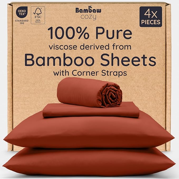 Bambaw 100% Viscose Derived from Bamboo Sheets Full Size Set – 4pcs Set of Full by Bambaw
