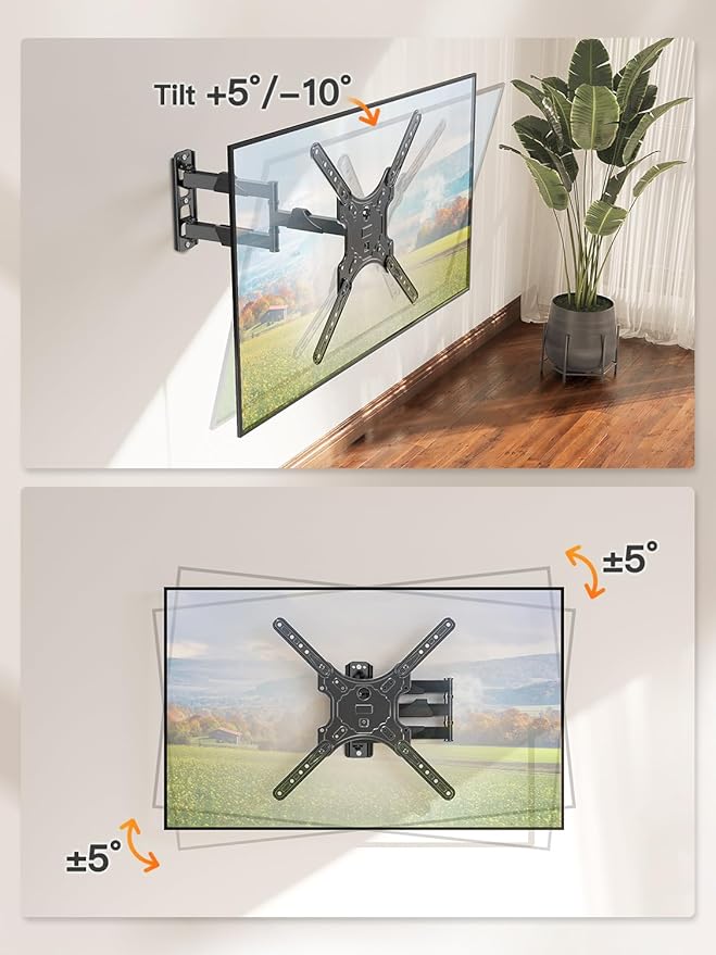 ELIVED TV Wall Mount for Most 26-60 Inch TVs, Swivel and Tilt Full Motion TV - Image 4