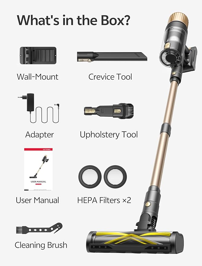Ultenic Cordless Vacuum Cleaner, 600W 60KPA 65min Runtime, Stick Vacuum - Image 13