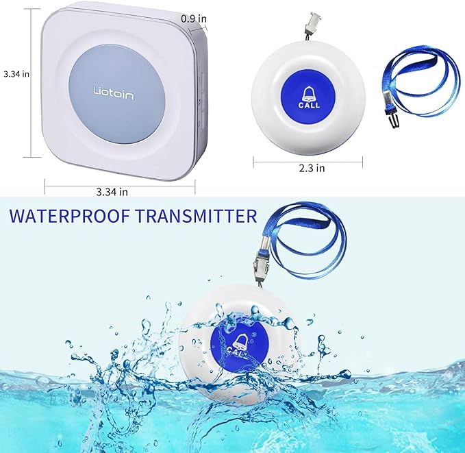 LIOTOIN Caregiver Pager Wireless Call Button Call Bell Alert Button Nurse Alert - Image 6