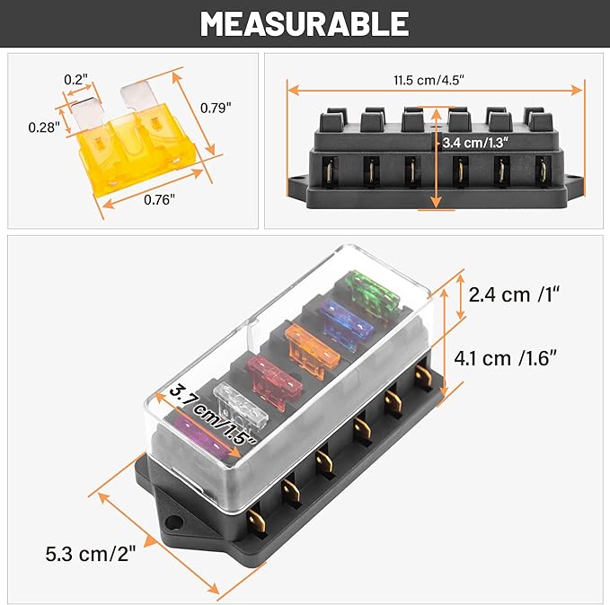 RED WOLF 6 Way Fuse Block Blade Fuse Box - Image 6