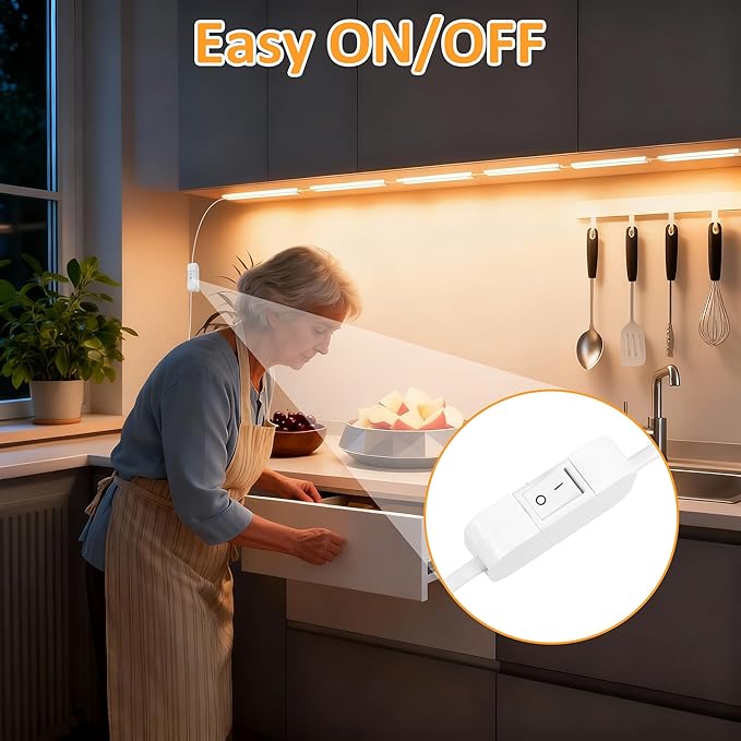 maylit Under Cabinet Lighting Plug in, Renter Friendly Lamp, Wired 110V 120V - Image 3