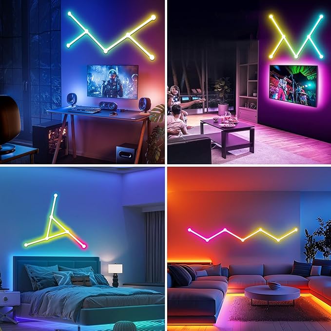 Phylosal Smart WiFi LED Wall Lights, 16M+ Color Dimmable Gaming Light Works - Image 8