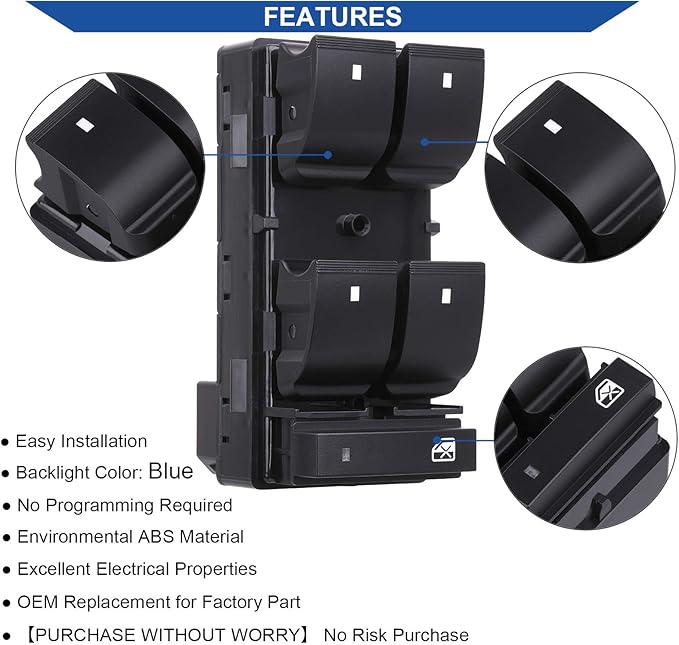 Obaee Driver Side Power Master Window Switch, Compatible - Image 5