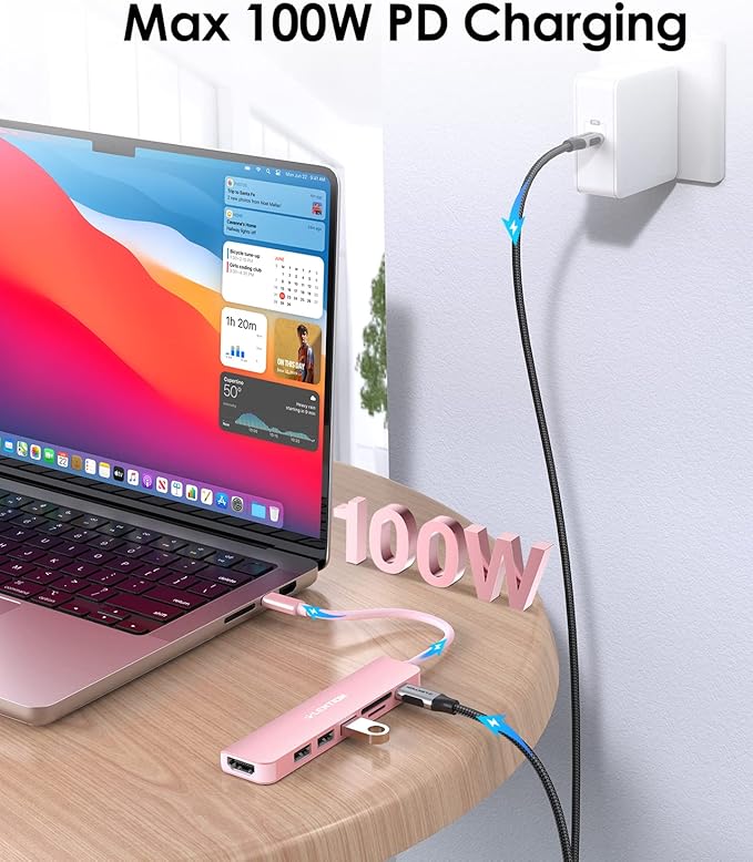LENTION USB C Hub with 100W Charging, 4K HDMI, Dual Card Reader, USB 3.0 & 2.0 - Image 5