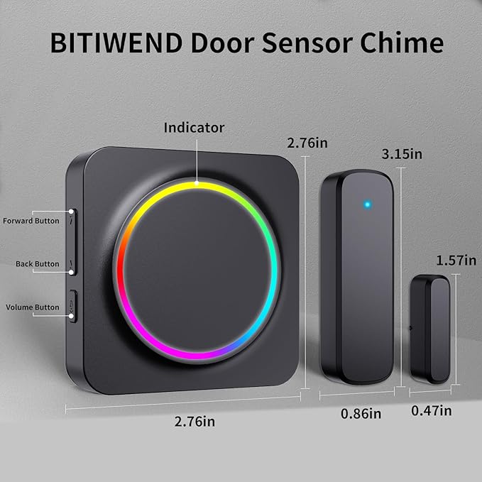 Door Chime, Door Sensor Chime When Door Opens, BITIWEND Door Entry Alarm - Image 3