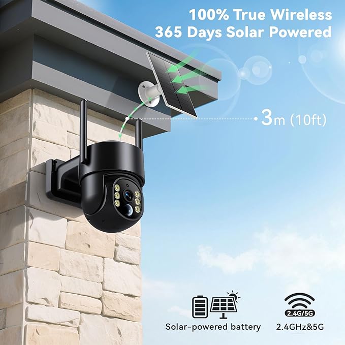 Noaheye Solar Security Cameras Wireless Outdoor, 5G&2.4GHz Cameras - Image 4