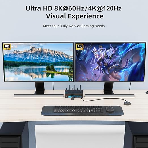 8K Dual Monitor KVM Switch Dual HDMI 2.1 2 Monitors 2 Computers 2 in 2 Out 4 - Image 4