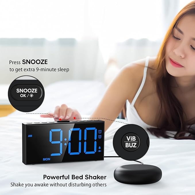 Mesqool Loud Alarm Clock for Heavy Sleeper, - Image 4