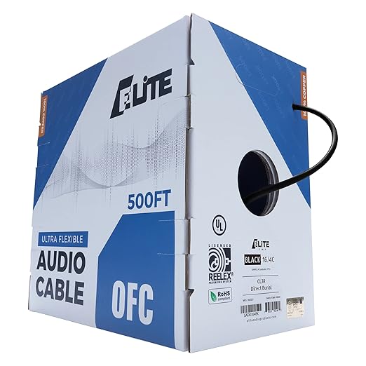 Elite 16/4 Speaker Wire, 16AWG/4-Conductor, UL Listed, by InfinityCableProducts