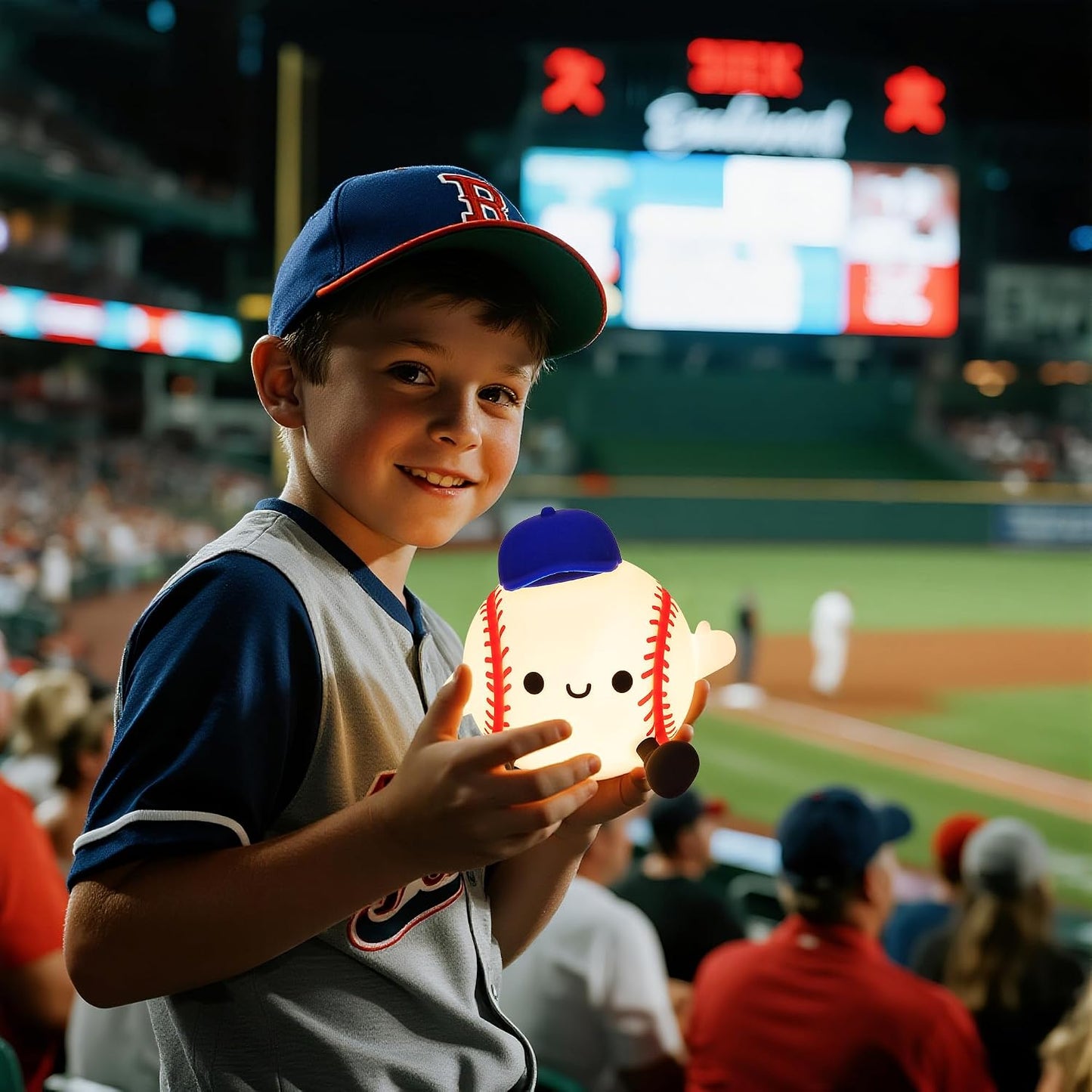 CoolGift Mart Baseball Night Light, Silicone Touch Control Lamp USB Rechargeable with Timer & Brightness Adjustment, Ideal for Breastfeeding Creates Glow for All Ages Baseball Lovers