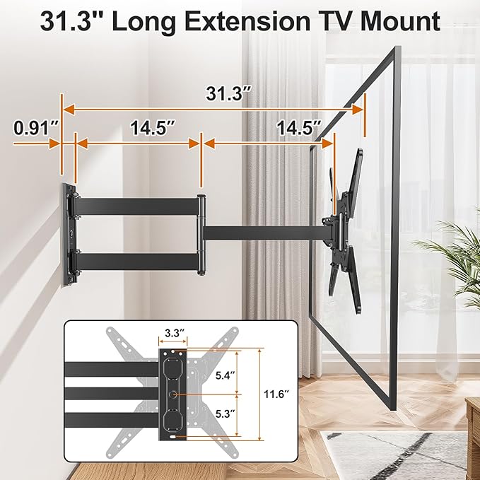 ELIVED 31.3 Inch Long Arm TV Mount - Image 7