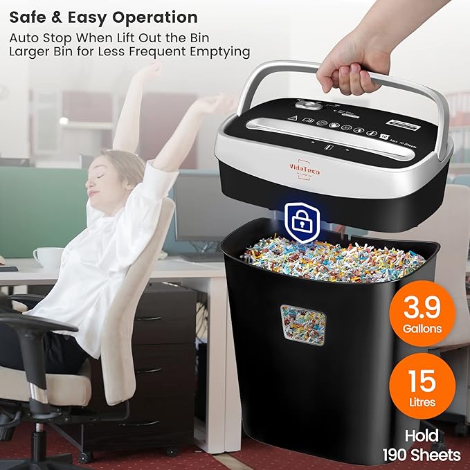 VidaTeco Paper Shredder for Home Office Heavy Duty - Image 5