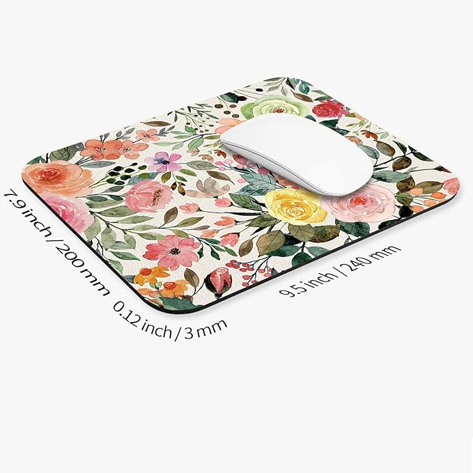 Armanza Square Mouse Pad Watercolour Floral, Personalized Premium-Textured - Image 2