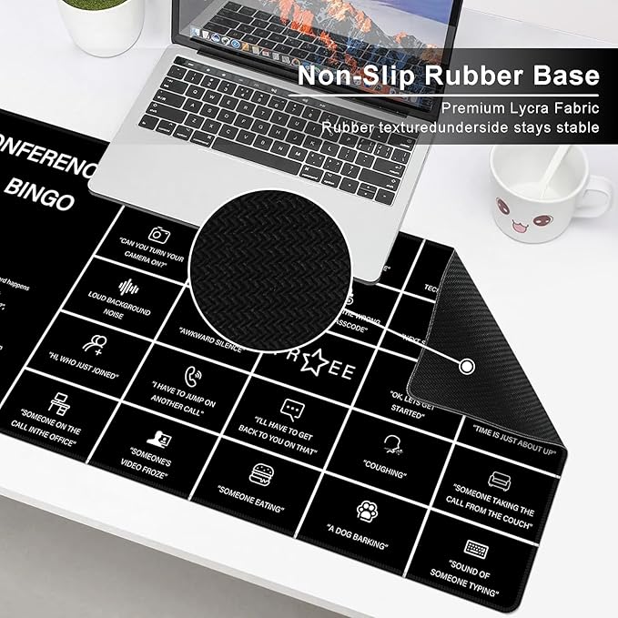 Baziabbo Office Desk Mat, Conference Call Bingo Mouse Pad - Image 5