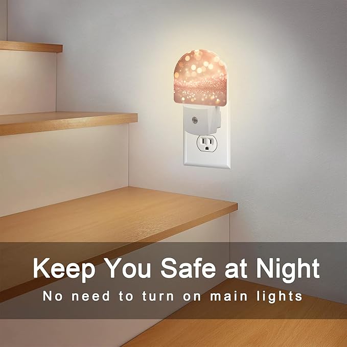 sndheke Rose Pink Glitter Night Light, 0.5w Energy Saving Sleep Friendly - Image 6
