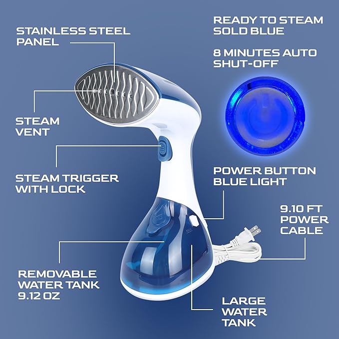 UNDERJAY Steamer for Clothes 1200W, Compact Handheld Garment Steamer for Home - Image 7