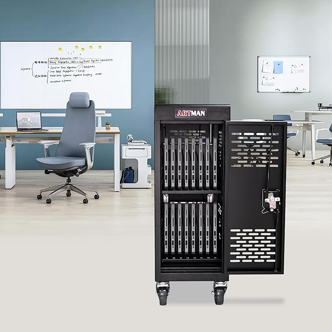 TIOPLY Laptop Charging Cart, 16 Device Tablet Storage Carts - Image 2
