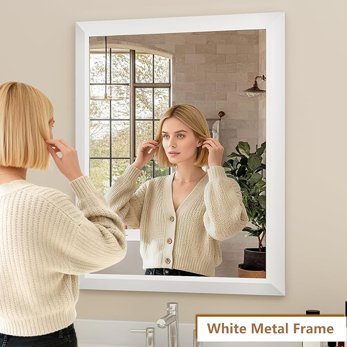 SMIROR Matte White Bathroom Mirror - Image 2