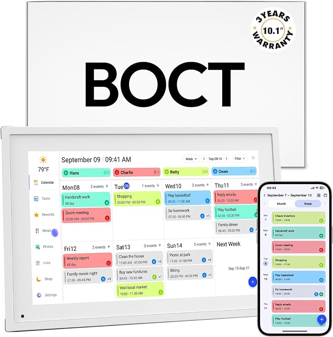 BOCT 10.1'' Digital Calendar Wall by Tobringfamiliescloser