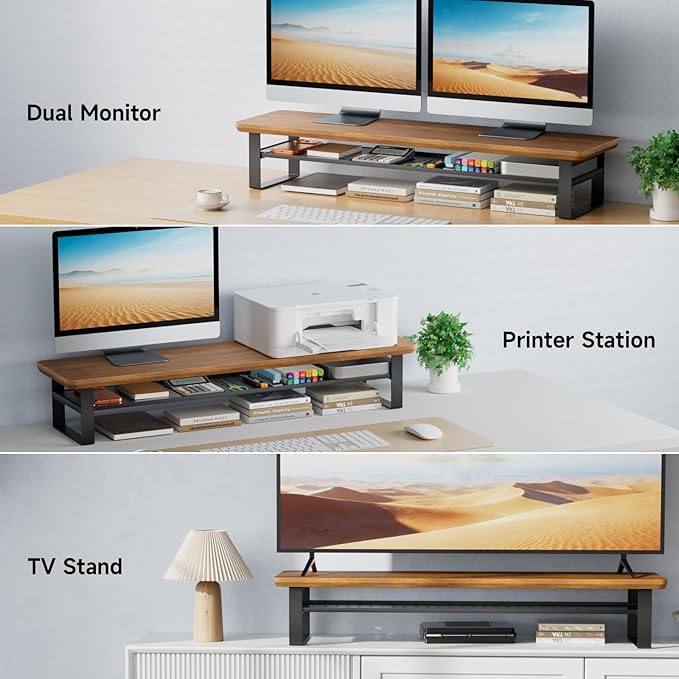 NestNeat Dual Monitor Stand, 35.4 Inch Monitor Stand Riser - Image 7