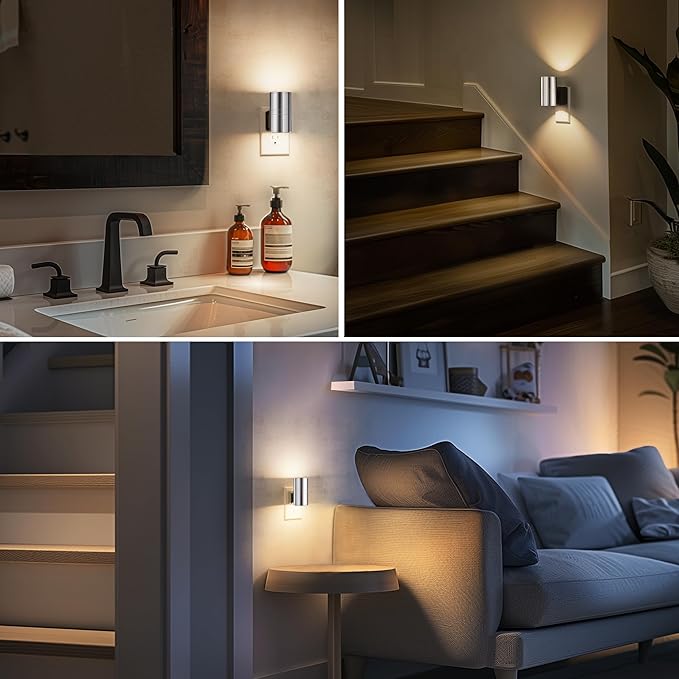L LOHAS LED Night Light, Night Lights Plug into Wall, Smooth Silver Glossy - Image 5