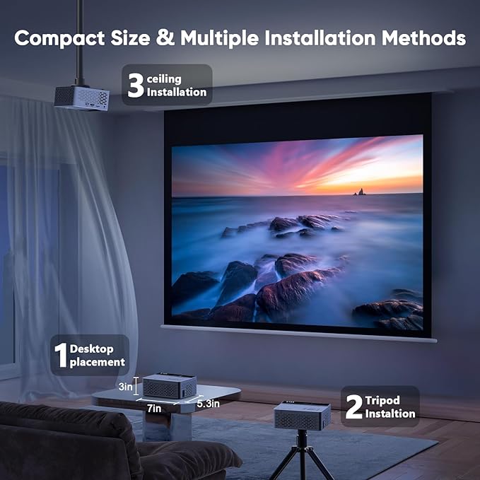 TMY 1080P Full HD Portable Mini Projector, Upgraded Bluetooth Movie Projector - Image 8