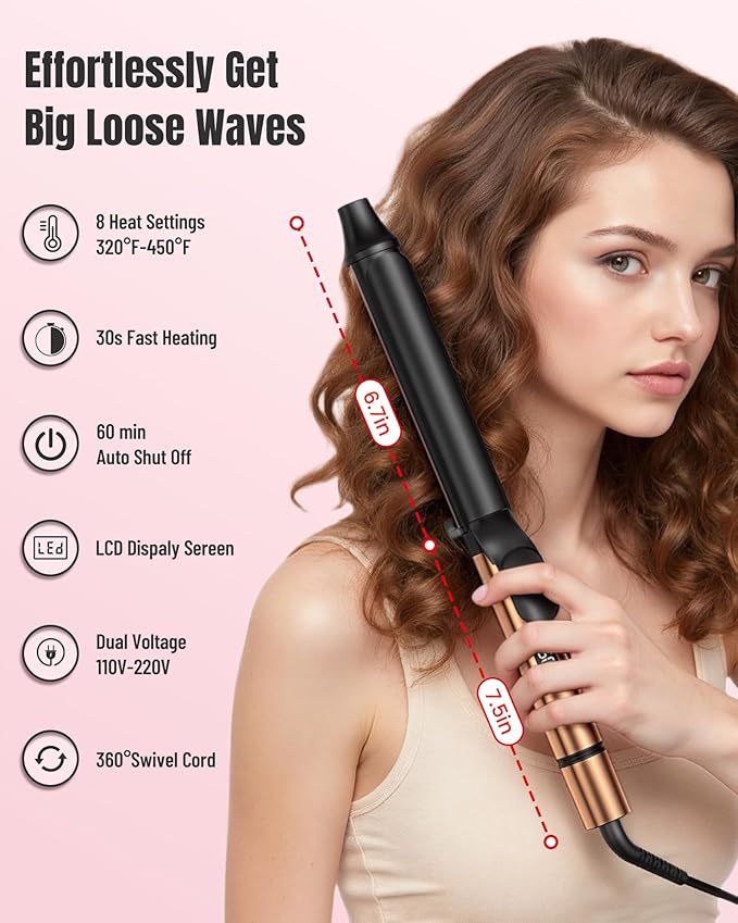 Mescomb 1.25 inch Long Barrel Curling Iron 1 1/4 inch - Image 6
