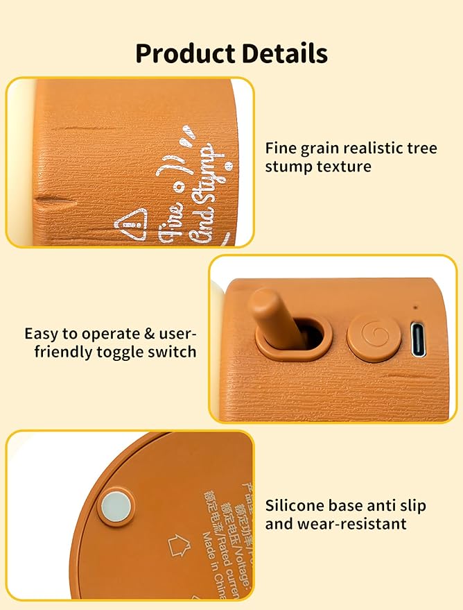 Tarinks Stump Fire Night Light, Flameless Candles Lamp, Torch Stump Light - Image 6