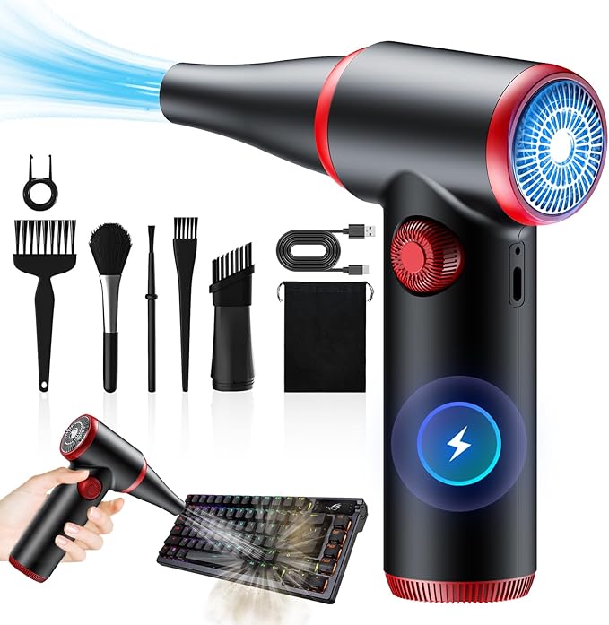 ATEngeus Compressed Air Duster, Stepless Speed Electric Air Duster, 100500RPM by ATEngeus