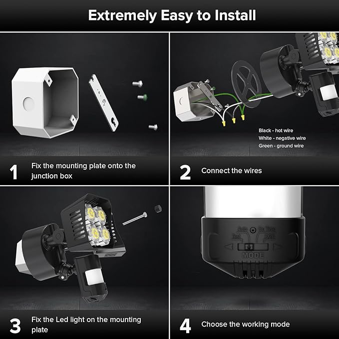 SANSI 36W 3600LM LED Motion Sensor Outdoor Light, 000 Hrs Lifespan Security - Image 6