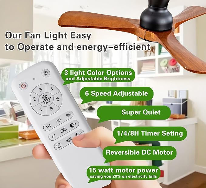 Gaizw Ceiling Fans with Lights, 36 Inch Ceiling Fan of Modern Low Profile - Image 5