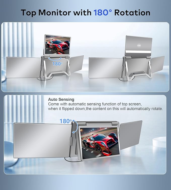 14" Portable Monitor for Laptop Screen Extender, Triple Laptop Monitor Display - Image 6