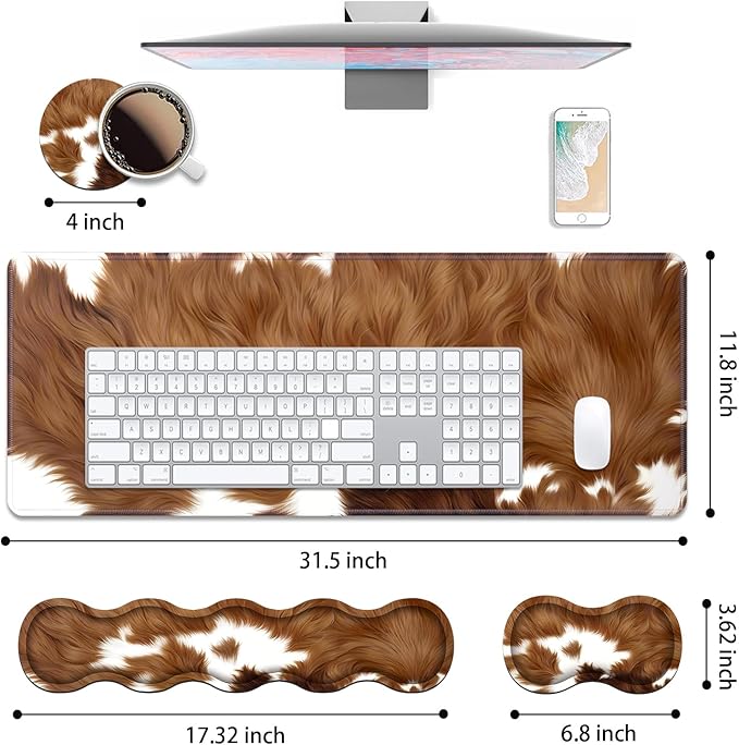 4 in 1 Ergonomic Keyboard Wrist Rest & Mouse Pad Wrist Rest Set, Large XXL - Image 2