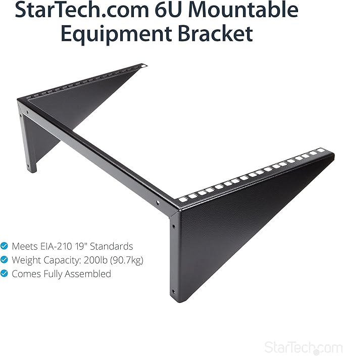 StarTech.com 6U Wall Mount Patch Panel Bracket – 19 in – Steel - Image 4