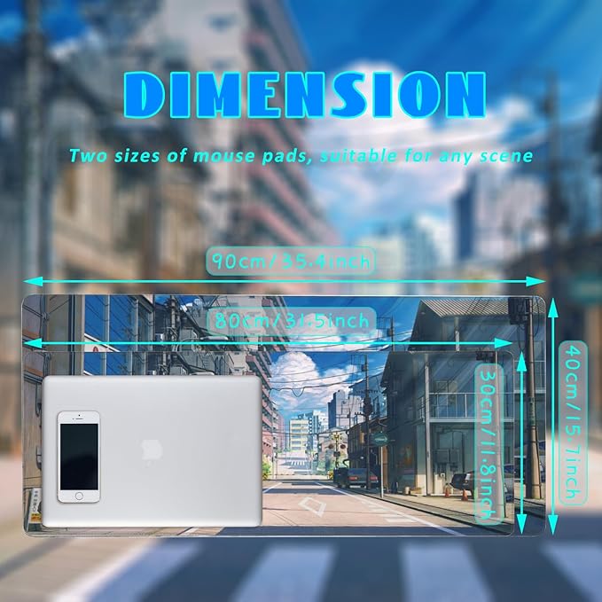 Desk Mat, Anime Summer Street Scenery Extended Gaming Mouse Pad Large, - Image 4