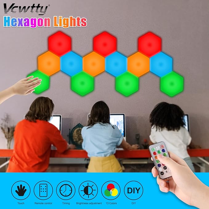 Vcwtty Hexagon Lights, Smart LED Wall Lights - Image 3