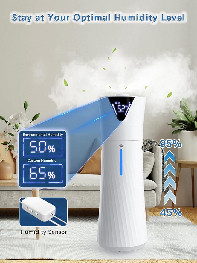 MONISEN 17L/4.5Gal Humidifier Large Room, Smart Quiet Ultrasonic Cool Mist - Image 5