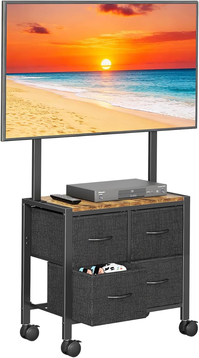 JKsmart Mobile TV Cart Rolling TV Stand Holder by JKsmart