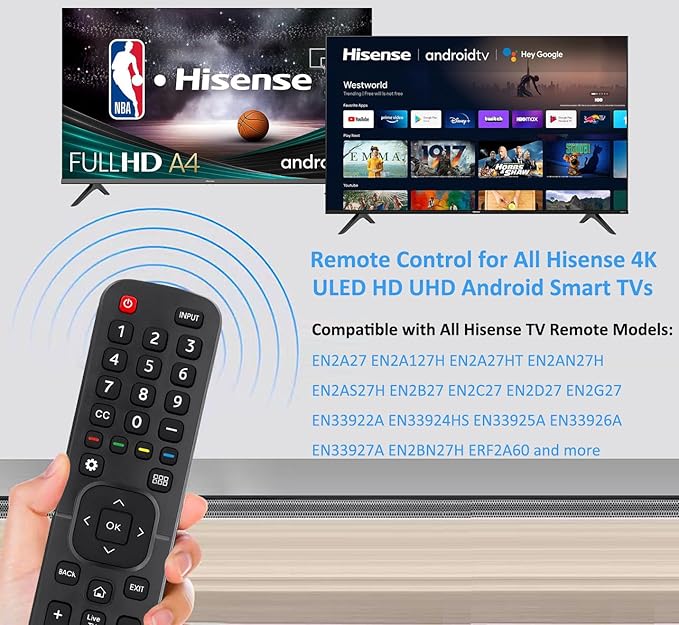 Replacement Remote Control for All Hisense 4K LED HD UHD Smart TVs, Fit for - Image 2