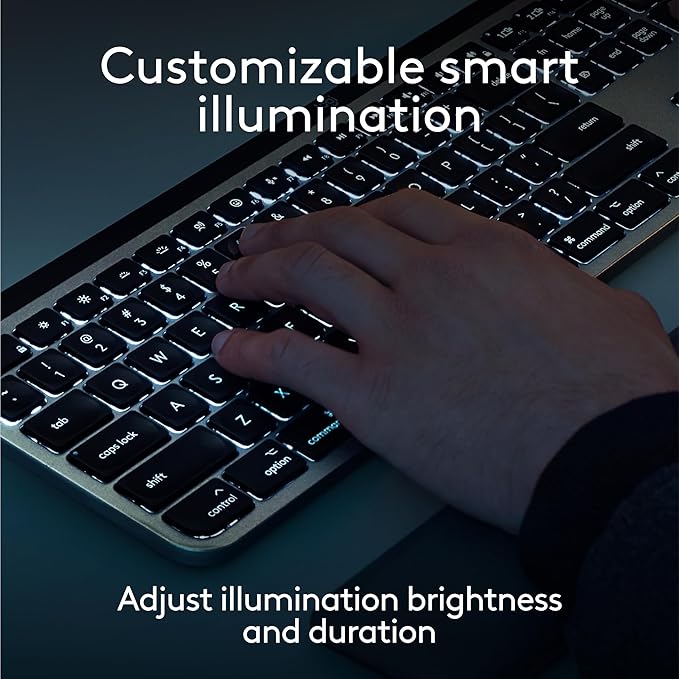 Logitech MX Keys S for Mac, Wireless Keyboard, Precise Laptop-Like Typing - Image 3