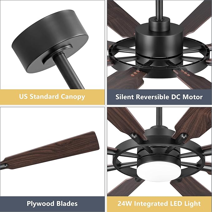 ELEHINSER 60 Inch Ceiling Fan - Image 7