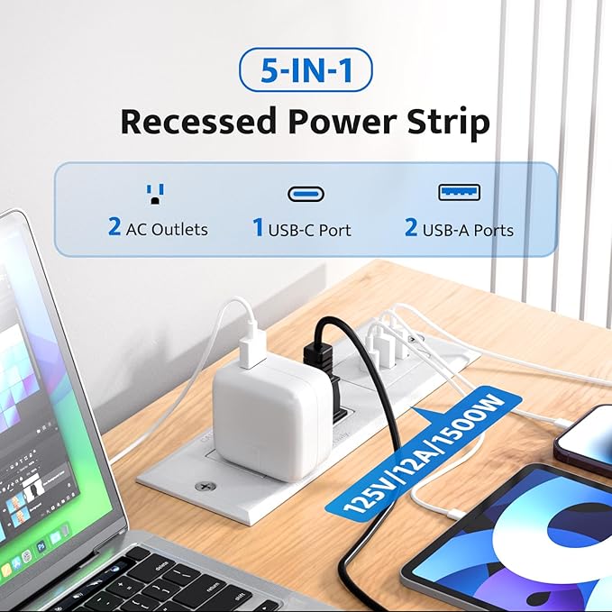 DOACE Recessed Power Strip - Image 2