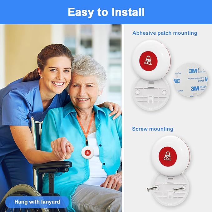 Daytech Wireless Caregiver Pager Wrist Call Button Personal Help Alert Pager - Image 5