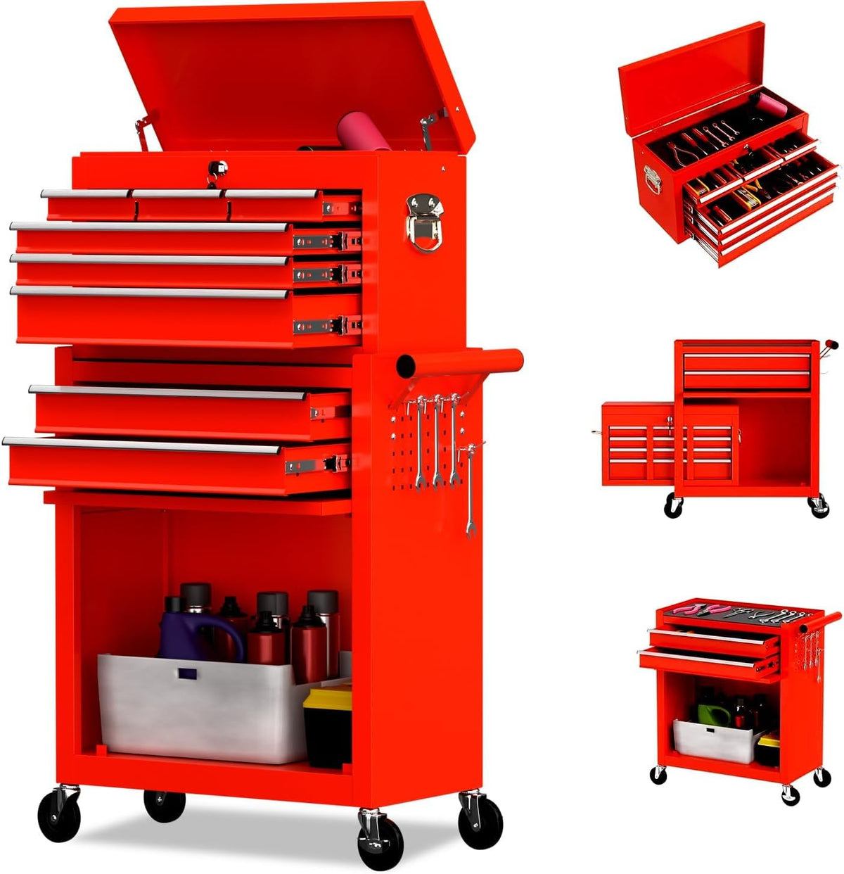 8-drawer rolling tool chest tool box,removable tool storage, main product view