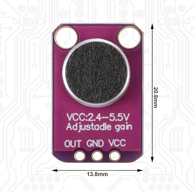 Weewooday 10 Pieces Electret Microphone Amplifier Adjustable MAX4466 Module - Image 3